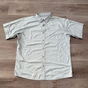 Poncho Shirt Mens L Checkered Fishing Outdoors Hiking Uv Protection Button Up